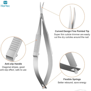 Highest Quality OEM ODM Durable Curved Design Stainless Steel Ultra-Fine Curved Blade Cuticle Spring Scissors <b>Nail</b> Grooming <b>Tool</b> - Product Image 3