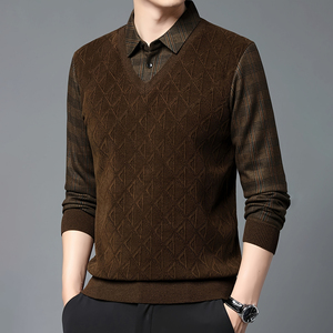 Suéter de Punto de Alta Calidad para Hombre, Colección de Moda, Jersey Cálido de Manga Larga, Corte Ajustado Informal, Ropa de Punto para Streetwear - Product Image 1