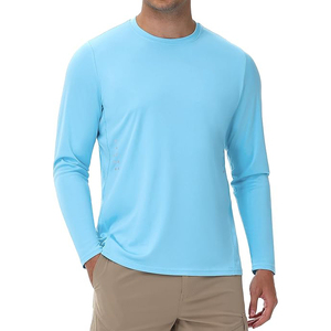 Camiseta de Manga Larga para Hombre, Color Azul Cielo, con Ventilación, Protección UV, Transpirable, para Natación - Product Image 1