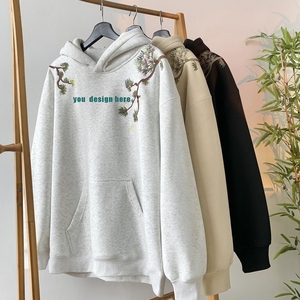 Sudadera con capucha de forro polar grueso para hombre, estilo urbano, oversize, personalizable, lisa, talla grande, venta al por mayor - Product Image 4