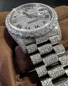 Montre en diamant Moissanite VVS la plus vendue avec mouvement mécanique en acier, style Hip Hop, pour hommes, bijoux scintillants à bas prix - Product Image 3