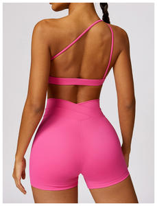 Sujetador deportivo de alto impacto para mujer, personalizado al por mayor, con un solo hombro, acolchado, sexy, para gimnasio, fitness, top corto, ropa deportiva. - Product Image 6
