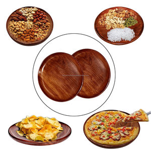 Lot de 2 plateaux de service ronds en bois pour la maison et la cuisine, fournis par un fournisseur indien - Product Image 6