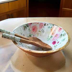 Tazón de Madera Estampado RoyalGrain, Tazón de Servir Esmaltado Hecho a Mano para Ensaladas, Frutas, Bocadillos, Postres y Decoración de Mesa de Lujo - Product Image 5