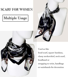 Écharpe carrée en soie 100 % imprimée numériquement à carreaux/unie avec logo personnalisé pour femme, en satin doux de haute qualité, idéale pour le hijab décontracté et les activités de plein air – Grande Vente - Product Image 3