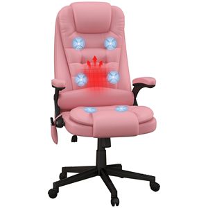Poltrona Direzionale Reclinabile con Braccioli Vibranti e Altezza Regolabile, Finitura Rosa - Product Image 1