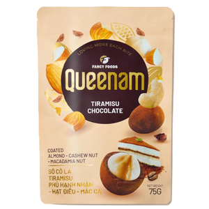 Dragées au chocolat HALAL 75G, Tiramisu, amandes, noix de cajou, noix de macadamia enrobées de chocolat, fabricant de snacks, vente de services OEM/ODM - Product Image 1