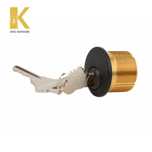 Cerradura de Cilindro de Embutir de 25 mm con Llave Plana Negra, Garantía de 30 Años del Fabricante, 2 Llaves Incluidas - Product Image 1
