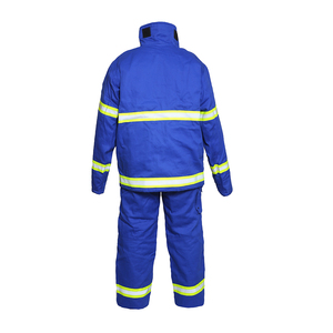 Traje unisex azul marino/azul claro 100% algodón FR, ropa de trabajo de seguridad con tiras reflectantes - Product Image 2