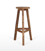 Ensemble de deux tabourets de bar en bois rustique et industriel, chaises hautes à structure métallique, design vintage style ferme pour cuisine, salle à manger, pubs