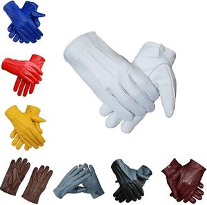Guantes de Conducir de Piel de Oveja Genuina para Hombre, Guantes de Vestir para Disfraces, Cosplay, Sin Forro, para Uso Formal - Product Image 1