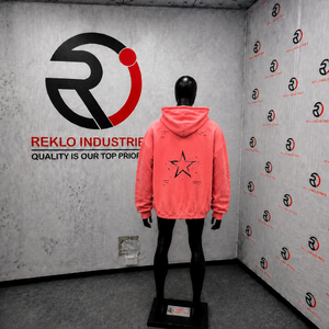 Heavyweight Coral Pink Oversized Zip Up Hoodie Gothic Tribal With Punk Inspired Apparel Alternative Streetwear Artistic Tribal - Product Image 4