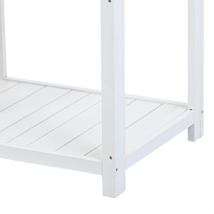 Banc de travail extérieur en bois de 64,6 pouces avec 6 étagères, table de jardin avec rangement latéral à crochets - Product Image 3
