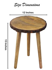 Support à plantes rustique en bois, tabouret rond pour plantes, support pour pot de fleurs en bois pour salon, balcon, bureau - Product Image 5