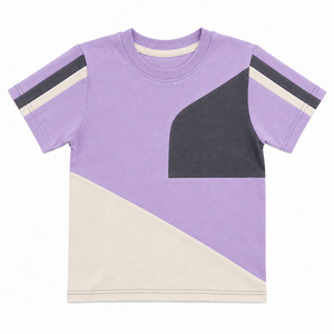 เสื้อยืดเด็กผู้ชาย คอตตอน 100% สีสันตัดกัน ทรงปกติ แขนสั้น คอกลม สไตล์ลำลอง สำหรับฤดูร้อน เสื้อผ้าเด็กแนวสตรีท รับผลิตแบบ OEM ODM ขายส่ง น้ำหนัก 210 กรัม - Product Image 1