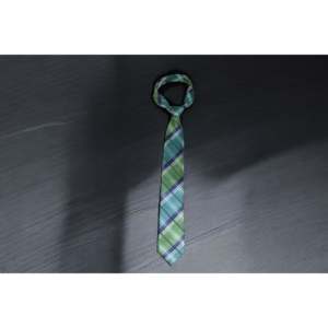 Corbata clásica de poliéster a cuadros verde y azul de Tie Benon 100g - Product Image 2