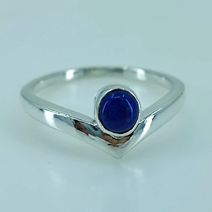 <b>Lapis</b> <b>Lazuli</b> <b>Ring</b> 925 Sterling Silver Handmade Boho Statement Promise Jewelry for Women Natural Round Shape Gemstone Jewelry - Product Image 5