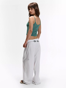 Camiseta Corta sin Mangas Casual Básica para Mujer, Cuello Redondo, Espalda Cruzada, con Cintas, Ecológica, de Secado Rápido - Product Image 3