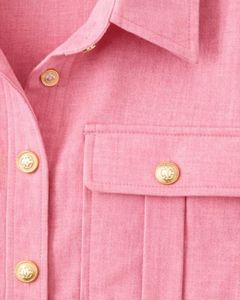 Conjunto coordinado de dos piezas rosa para mujer, camisa de manga corta con botones y pantalones cargo de pierna ancha, conjunto informal de verano para mujer. - Product Image 2