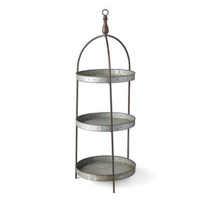 Nouveauté : Présentoir à gâteaux vintage à 3 niveaux en fer galvanisé pour mariages et anniversaires, fournitures de fête rondes en fer, taille et forme personnalisables - Product Image 2