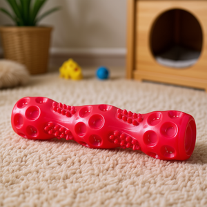 Barra de goma termoplástica de 18 cm para mascotas, juguete para masticar con protuberancias y superficie texturizada - Product Image 3