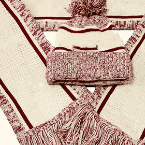 Conjunto de Bufanda Larga y Gorro de Invierno de Acrílico Delta Sigma Theta, Tejido a Mano, Artesanía Sostenible del Noreste de la India - Product Image 5