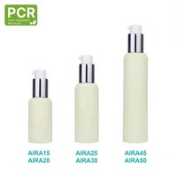 Flacon pompe en plastique PP PCR 15 ml pour cosmétiques, sérums, masques faciaux, lotions, shampoings - Série AIRA-PCR ISO
