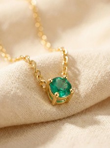 <b>Emerald</b> <b>Pendant</b> May Birthstone Natural Gemstone Children's Women's 925 Sterling Silver 14K Gold Plated IGI Certified Jewelry - Product Image 6