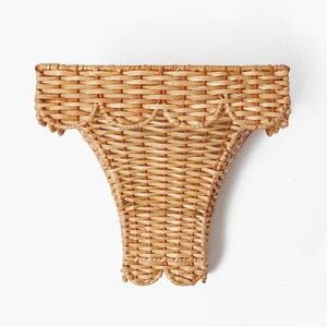 Wall-mounted rattan <b>sconce</b> handwoven scuptural wall <b>light</b> interior lighting for living space - Product Image 5