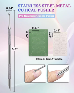 Empujador de Cutículas de Acero Inoxidable de Doble Cabeza, Reutilizable y Duradero, para Limpieza de Uñas, 1 Unidad con Bolsa de Almacenamiento, para Uso en Salón y Hogar, Personalizable - Product Image 4