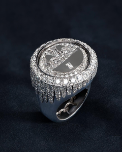 Luxury Rotating for Face Moissanite 925 Sterling <b>Silver</b> VVS Iced Out GRA Certified Hip Hop Statement <b>Ring</b> for <b>Men</b> - Product Image 1