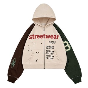 Mens Oversized Zip Hoodie Wholesale with Custom Graphic Fleece Digital Printing 100% Cotton for Winter Streetwear - Product Image 3