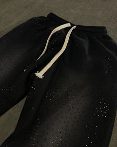 Pantalon de jogging vintage en coton épais délavé à l'acide pour homme, taille mi-haute avec cordon de serrage, pantalon de survêtement uni délavé pour l'hiver - Product Image 6