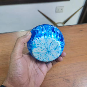 Cuenco de resina azul, cuenco de resina pulida, vajilla, cuenco para comida, cuenco para servir masa, cuencos de madera hechos a mano para comer - Product Image 1