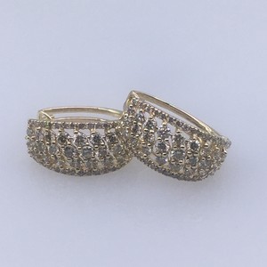 Round Cut Natural <b>Diamond</b> <b>Dangle</b> Huggie Ladies <b>Earrings</b> 3.06 Cttw 925 Sterling Silver Yellow Plated Prong Set Trendy Wholesale - Product Image 5