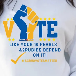 <b>White</b> ΣΓΡ VOTE <b>Hoodie</b> <b>Women</b> Greek Sorority Graphic Pullover Hooded Sweatshirt Voting Statement Casual Campus Apparel Custom - Product Image 5