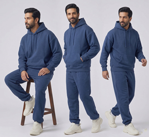 Conjunto Deportivo Oversize para Hombre, Sudadera con Capucha de Hombros Caídos y Pantalones Anchos de Felpa de 500 GSM - Product Image 6