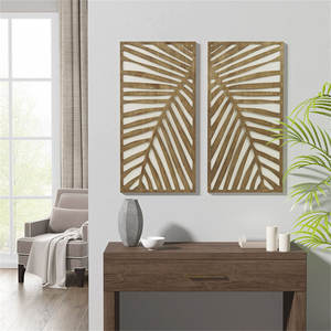 Ensemble de décoration murale en panneaux de bois, rustique et moderne, 2 pièces, enseignes murales contemporaines en bois - Product Image 3
