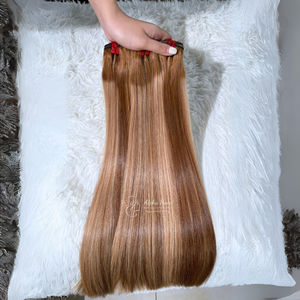 Magnífico Piano Rubio Color Premium Espejo Hueso Recto Sin enredos Cutícula Cabello alineado Extensiones de cabello natural Tejidos - Product Image 3
