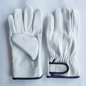 Gants de travail en cuir blanc XL de haute qualité pour la construction, le jardinage, la soudure, la protection, en cuir de vache, de chèvre et de porc pleine fleur - Product Image 2