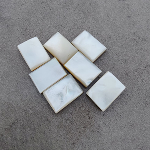 Cabujón de Nácar Blanco Natural, Forma Rectangular, Parte Posterior Plana, Calibrado, Grado AAA, para Joyería - Product Image 3