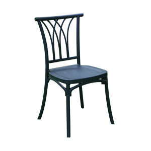Black Plastic Armless Modern Commercial Dining Chair with Foam Cushion for Hotel Restaurant Villa Mall - Product Image 1