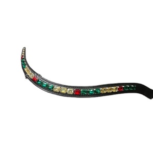 Diadema de Cuero con Cristales para Montar a Caballo, de la Mejor Calidad, Tamaño Personalizado, con Logotipo Personalizado y Adornos Brillantes - Product Image 1