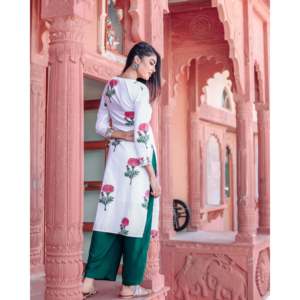 Encuentra un conjunto de kurta de algodón Buta con estampado floral rojo de nuevo diseño para mujer, al por mayor, ropa étnica de diseñador, elegante. - Product Image 3