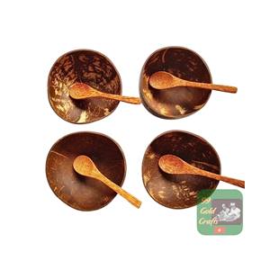 Tazón de Coco Crudo de Vietnam, Estilo Bohemio Clásico, Ecológico, Moderno, Colorido, Personalizado, de 10 a 13 cm, Hecho con Cáscara de Coco - Product Image 1