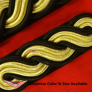 KEW Epaulettes Light Yellow Black <b>Braided</b> Customizable Shoulder Board Nylon Luxury Durable <b>Accessory</b> - Product Image 2
