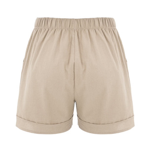 Pantalones Cortos de Playa de Pierna Ancha para Mujer, Tejidos en Poliéster/Algodón, Ligeros (120g), de Cintura Alta, Color Liso, Ajuste Holgado y Elástico - ¡Gran Oferta! - Product Image 4