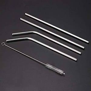 Reusable Stainless steel <b>Drinking</b> <b>Straws</b> 4 Pack With Cleaning Brush Minimalist Bar Accessories - Product Image 1
