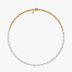 Elegante Tennis-Halskette mit gemischten Schliffarten aus Labor- und Naturdiamanten, 9KT, 10KT, 14KT, 18KT Sterlingsilber, Schmuckgeschenk für Damen - Product Image 3