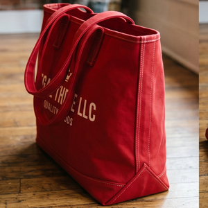 Sac fourre-tout en toile Regal Three, couleur rouge unie, sac de shopping ouvert, style minimaliste, sac fourre-tout toutes saisons, sacs à main légers et décontractés - Product Image 2
